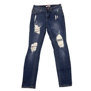 👖Refuge Blue Ripped Skinny Jeans 🔥 Distressed Stretch Denim - Size 0